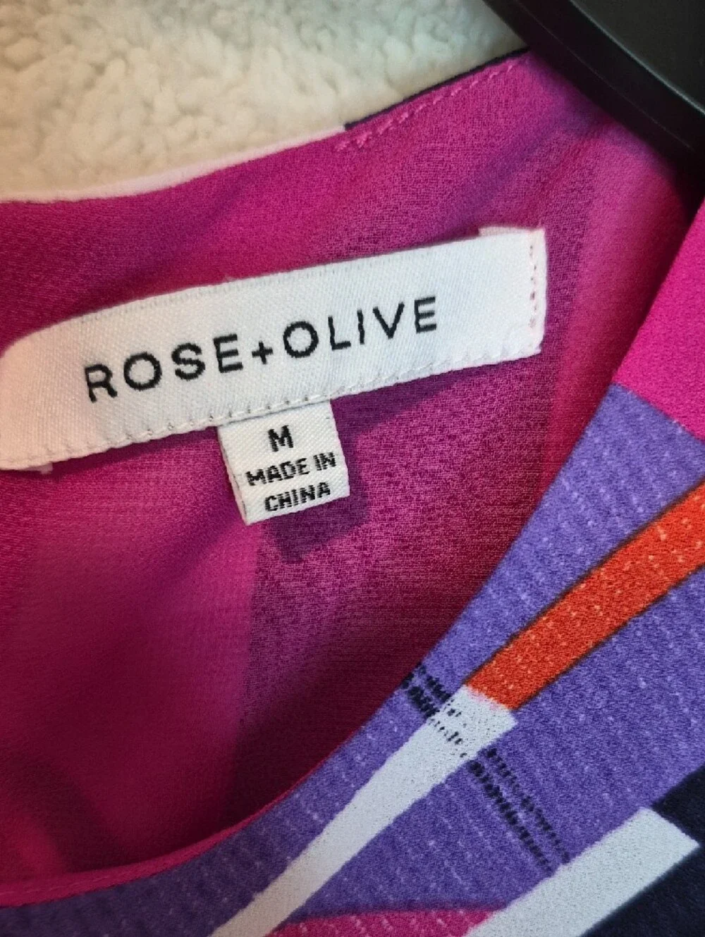 Rose &‎ Olive Women's Pink and Purple Geometric Sleeveless Camisole Size M
